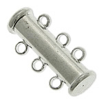 Brass Slide Lock Clasp with Magnetic Hematite platinum color plated  nickel lead & cadmium free Approx 2mm Sold By Bag