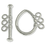 Brass Toggle Clasp, Oval, platinum color plated, 3-strand, nickel, lead & cadmium free, 22x3mm, 11.5x16x1.8mm, Hole:Approx 1.8mm, 100Sets/Bag, Sold By Bag