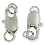 Brass Lobster Claw Cord Clasp, platinum color plated, nickel, lead & cadmium free, 4.50x12x3mm, Hole:Approx 3.5mm, 100PCs/Bag, Sold By Bag