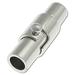Messing Magnetverschluss, Rohr, Platinfarbe platiniert, frei von Nickel, Blei & Kadmium, 15.50x5mm, Bohrung:ca. 3mm, 50PCs/Tasche, verkauft von Tasche
