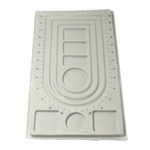 Kraal Ontwerp Board, Plastic, Rechthoek, met fluwelen bedekt, wit, 230x400x10mm, 10pC's/Lot, Verkocht door Lot