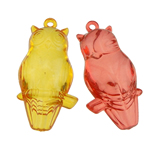 Acrylic Pendants, Owl, translucent, mixed colors, 22x45x13mm, Hole:Approx 2mm, 88PCs/Bag, Sold By Bag