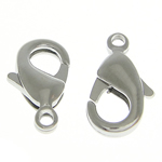 Brass Lobster Clasp, platinum color plated, lead & cadmium free, 5x9.70x2.80mm, Hole:Approx 1mm, 800PCs/Bag, Sold By Bag