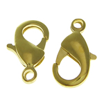 Brass Lobster Clasp, gold color plated, lead & cadmium free, 6.20x11.80x3mm, Hole:Approx 1.4mm, 800PCs/Bag, Sold By Bag