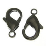 Brass Lobster Clasp, plumbum black color plated, lead & cadmium free, 7.50x15.20x3.40mm, Hole:Approx 1.8mm, 500PCs/Bag, Sold By Bag