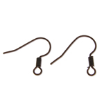 Brass Hook Earwire, antique copper color plated, with loop, lead & cadmium free, 8x15.20x0.60mm, Hole:Approx 2mm, 6000PCs/Bag, Sold By Bag