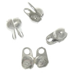 Brass Bead Tips, platinum color plated, lead & cadmium free, 2.50x4x2.20mm, Hole:Approx 0.8mm, Inner Diameter:Approx 1mm, 15000PCs/Bag, Sold By Bag