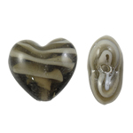 Innerer Twist Lampwork Perlen, Herz, braun, 28x26x15mm, Bohrung:ca. 3.5mm, 100PCs/Tasche, verkauft von Tasche