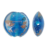 Perles de Murano sable d'or, chalumeau, Plat rond, 20x10mm, Trou:Environ 1.5mm, 100PC/sac, Vendu par sac