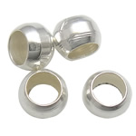 Crimp Beads, Brass, Rondelle, silver color plated, lead & cadmium free, 2.50x1.90mm, Hole:Approx 1.6mm, 30000PCs/Bag, Sold By Bag