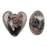Gold Sand Lampwork Beads, Heart, brown, 20x20x13mm, Hole:Approx 2mm, 100PCs/Bag, Sold By Bag