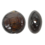 Silver Foil Lampwork Beads, Flat Round, coffee color, 12x8mm, Hole:Approx 1.5mm, 100PCs/Bag, Sold By Bag