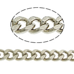 Brass Curb Chain, platinum color plated, nickel, lead & cadmium free, 4x3.50x1mm, Length:100 m, Sold By Lot