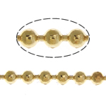 Латунная цепочка-шарики, Латунь, плакирован золотом, мяч цепь, не содержит никель, свинец, 1.50mm, длина:100 м, продается Лот