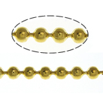 Cadena Bola de Metal, chapado en color dorado, cadena de la bola, libre de níquel, plomo & cadmio, 1.50mm, longitud:100 m, Vendido por Grupo
