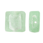 Abalorios de Cristal de Murano con Plata, Cuadrado, lámina de plata, verde claro, 12x6mm, agujero:aproximado 2mm, 100PCs/Bolsa, Vendido por Bolsa