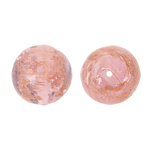 Perles de Murano sable d'or, chalumeau, Rond, 15mm, Trou:Environ 1.5mm, 100PC/sac, Vendu par sac