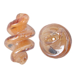 Perles murano faites à la main , chalumeau, hélice, Jaune, 15x29mm, Trou:Environ 2mm, 100PC/sac, Vendu par sac
