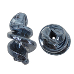 Perles murano faites à la main , chalumeau, hélice, gris, 15x29mm, Trou:Environ 2mm, 100PC/sac, Vendu par sac