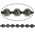 Cadena Bola de Metal, chapado en color plomo negro, cadena de la bola & facetas, libre de níquel, plomo & cadmio, 1.50mm, longitud:100 m, Vendido por Grupo