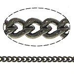 Mosazný oválný řetěz, Mosaz, plumbum černá barva á, Twist oválný řetězu, nikl, olovo a kadmium zdarma, 1.60x1.30x0.30mm, Délka 100 m, Prodáno By Lot