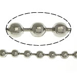 Messing Ball Chain, platin farve forgyldt, kuglekæde, nikkel, bly & cadmium fri, 2.40mm, Længde 100 m, Solgt af Lot