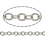 Латунная цепочка с овальными звеньями, Латунь, Платиновое покрытие платиновым цвет, Овальный цепь, не содержит никель, свинец, 2.50x3x0.30mm, длина:100 м, продается Лот