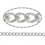 Cadena Ovalada de Metal, chapado en color de platina, giro oval, libre de níquel, plomo & cadmio, 1.70x1x0.20mm, longitud:100 m, Vendido por Grupo
