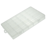 Caixa de jóias da unha, plástico, Retângulo, transparente, branco, 345x215x45mm, 3PCs/Lot, vendido por Lot