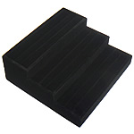 Velvet Ring Display, Velveteen, Ladder, black, 260x240x95mm, 3PC/Lot, Sold By Lot