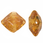 Perles de Murano sable d'or, chalumeau, losange, orange, 24x18x11mm, Trou:Environ 3mm, 100PC/sac, Vendu par sac