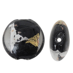 Silver Foil Lampwork Beads, Flat Round, gold sand and silver foil, 20x10mm, Hole:Approx 2mm, 100PCs/Bag, Sold By Bag