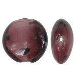 Perles murano faites à la main , chalumeau, Plat rond, violet, 20mm, Trou:Environ 2mm, 100PC/sac, Vendu par sac