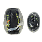 Lampwork Beads, Oval, black, 22x29x12mm, Hole:Approx 2mm, 100PCs/Bag, Sold By Bag