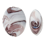 Perles murano faites à la main , chalumeau, ovale, 24x30x12mm, Trou:Environ 2.5mm, 100PC/sac, Vendu par sac