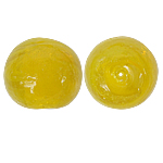 Perles murano faites à la main , chalumeau, Rond, Jaune, 18mm, Trou:Environ 2mm, 100PC/sac, Vendu par sac
