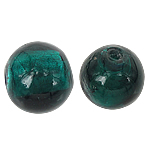 Silberfolie Lampwork Perlen, rund, pfauenblau, 18mm, Bohrung:ca. 2mm, 100PCs/Tasche, verkauft von Tasche