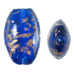 Gold Sand Lampwork Beads, Oval, 17x25x9mm, Hole:Approx 2mm, 100PCs/Bag, Sold By Bag