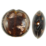 Perles de Murano sable d'or, chalumeau, Plat rond, 30x14mm, Trou:Environ 2.5mm, 100PC/sac, Vendu par sac