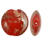 Perles de Murano sable d'or, chalumeau, Noeud papillon, rouge foncé, 30x14mm, Trou:Environ 2.5mm, 100PC/sac, Vendu par sac