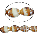 Perles murano faites à la main , chalumeau, ovale, 14x18x7mm, Trou:Environ 2.5mm, 100PC/sac, Vendu par sac