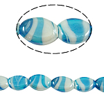 Perles murano faites à la main , chalumeau, ovale, 14x18x7mm, Trou:Environ 2.5mm, 100PC/sac, Vendu par sac