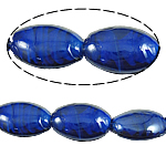 Innerer Twist Lampwork Perlen, oval, blau, 18x25x10mm, Bohrung:ca. 2mm, 100PCs/Tasche, verkauft von Tasche