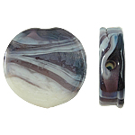 Perles murano faites à la main , chalumeau, pièce de monnaie, 20x5mm, Trou:Environ 1mm, 100PC/sac, Vendu par sac