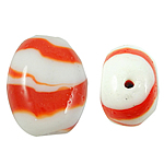 Perles murano faites à la main , chalumeau, ovale, 17x21x11mm, Trou:Environ 2.5mm, 100PC/sac, Vendu par sac