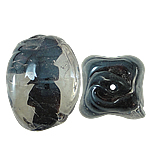 Abalorios de Cristal Murano hecho a mano, Cristal de murano, Óvalo, 12x17mm, agujero:aproximado 2mm, 100PCs/Bolsa, Vendido por Bolsa