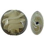 Innerer Twist Lampwork Perlen, flache Runde, 15x8mm, Bohrung:ca. 2mm, 100PCs/Tasche, verkauft von Tasche