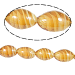 Perles de Murano à torsion intérieure, chalumeau, ovale, orange, 11x18mm, Trou:Environ 1.5mm, 100PC/sac, Vendu par sac