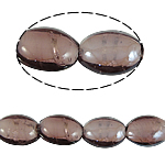 Perles murano feuille d'argent, chalumeau, ovale, couleur de café, 16x21x9mm, Trou:Environ 1.5mm, 100PC/sac, Vendu par sac