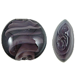 Innerer Twist Lampwork Perlen, flache Runde, 20x10mm, Bohrung:ca. 2mm, 100PCs/Tasche, verkauft von Tasche